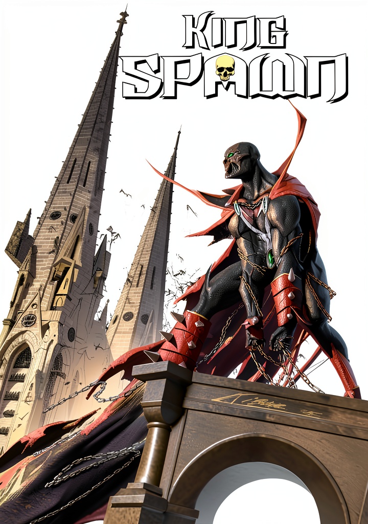'King Spawn comic book cover featuring dark fantasy artwork'