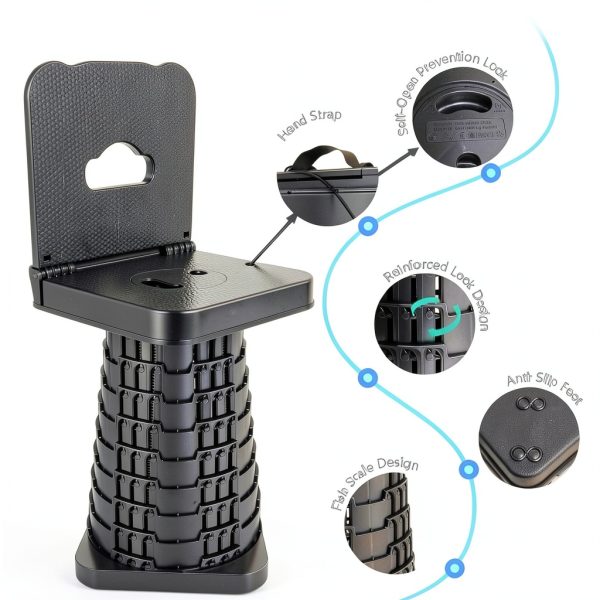 Collapsible Stool With Backrest by graxie Sports & Outdoors-8