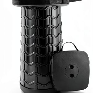 Boreeman Collapsible Camping Stool 2 Pack Black Telescopic-0