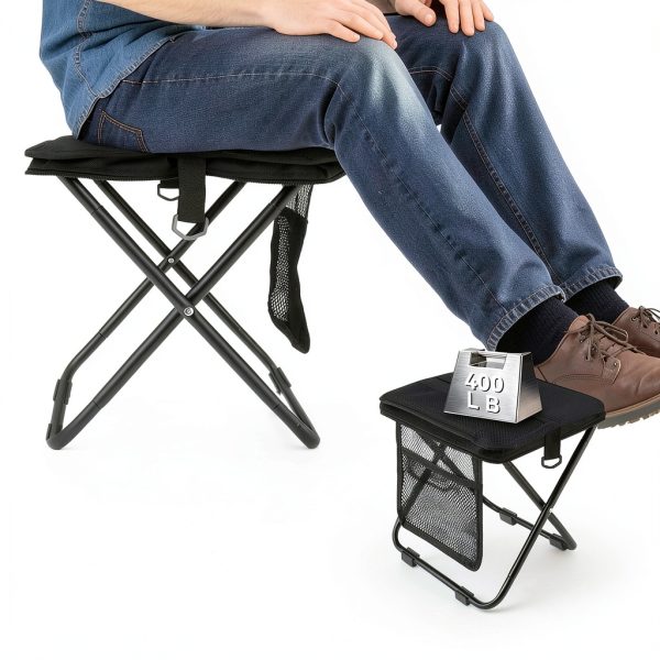 Camping Folding Stool Zghncslong 400lb Capacity with Shoulder Bag-2
