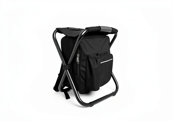 FCFKUK Portable Folding Camping Stool Black 19.5x14.1 Inch X-Leg-4