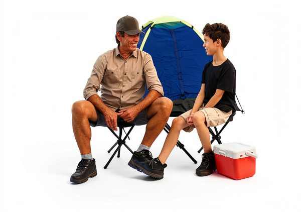 KKONHII Folding Camping Stool Black Minimalist Portable Tripod Seat-2