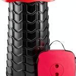Boreeman Foldable Outdoor Camping Stool 1 Pack Red Plastic Telescoping-0