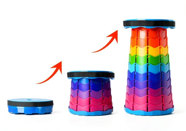 Foldable Stool Doseno Collapsible Camping Seat Rainbow 9.7x17.5-2