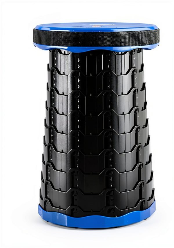 Foldable Stool Doseno Blue Large Collapsible Chair Height Adjustable-4