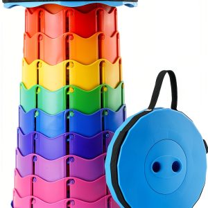Foldable Stool Doseno Collapsible Camping Seat Rainbow 9.7x17.5-0