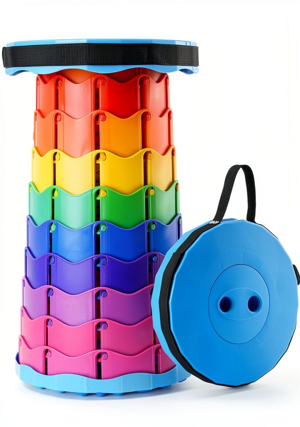 Foldable Stool Doseno Collapsible Camping Seat Rainbow 9.7x17.5-0