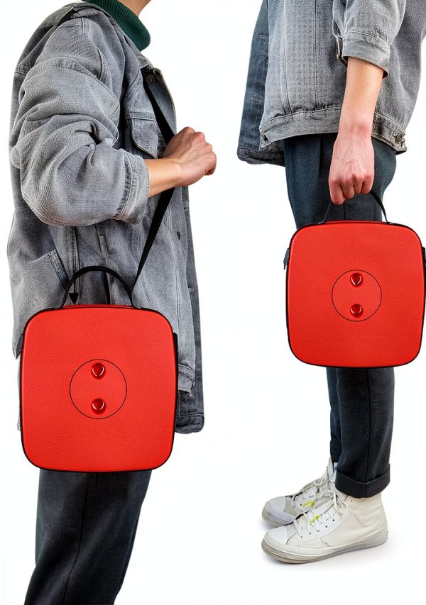 Boreeman Foldable Outdoor Camping Stool 1 Pack Red Plastic Telescoping-5