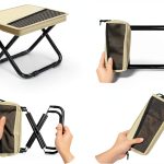 Zabplox Outdoor Camping Stool Medium Khaki Foldable Ultralight 1.2lb-0