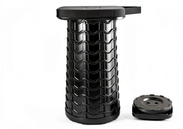 Boreeman Collapsible Camping Stool 2 Pack Black Telescopic-3