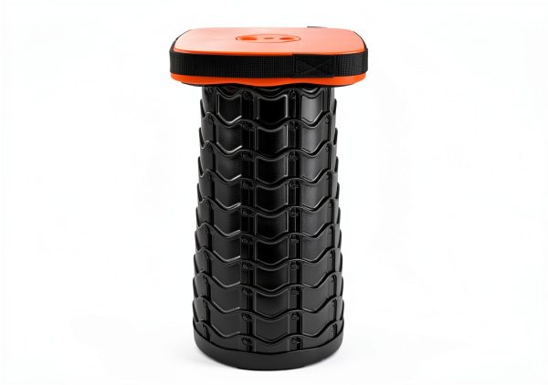Boreeman Foldable Camping Stool Orange 1-Pack Telescoping Seat-1
