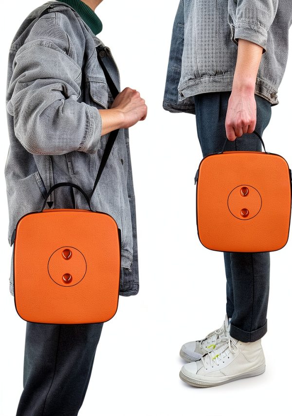 Boreeman Foldable Camping Stool Orange 1-Pack Telescoping Seat-5