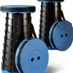 Foldable Stool Doseno Blue Large Collapsible Chair Height Adjustable-0