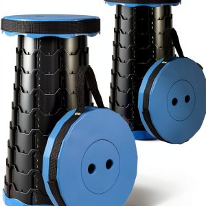 Foldable Stool Doseno Blue Large Collapsible Chair Height Adjustable-0