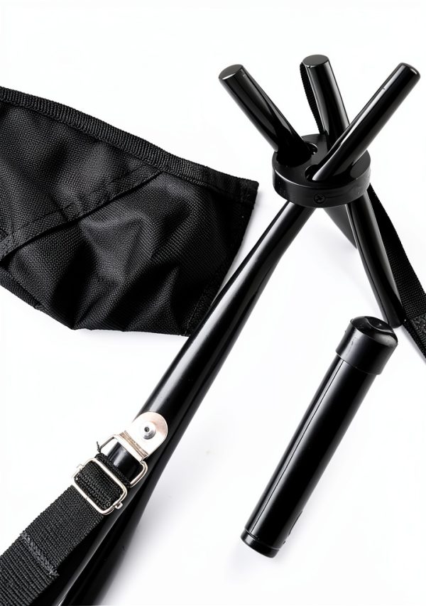 KKONHII Folding Camping Stool Black Minimalist Portable Tripod Seat-3