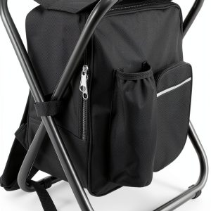 FCFKUK Portable Folding Camping Stool Black 19.5x14.1 Inch X-Leg-0