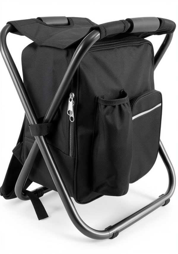 FCFKUK Portable Folding Camping Stool Black 19.5x14.1 Inch X-Leg-0