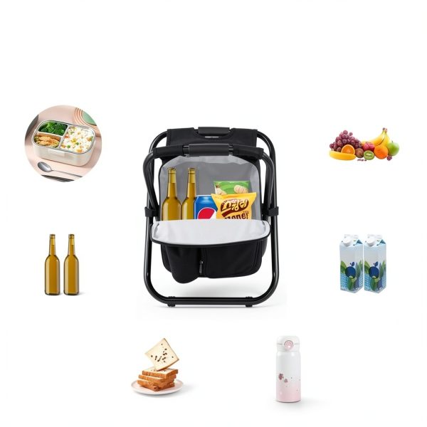 FCFKUK Portable Folding Camping Stool Black 19.5x14.1 Inch X-Leg-3