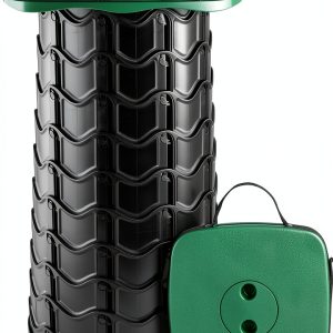 Boreeman Foldable Camping Stool 1 Pack Red Plastic Telescoping Height-0