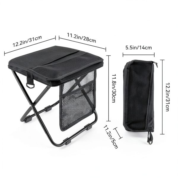 Camping Folding Stool Zghncslong 400lb Capacity with Shoulder Bag-1