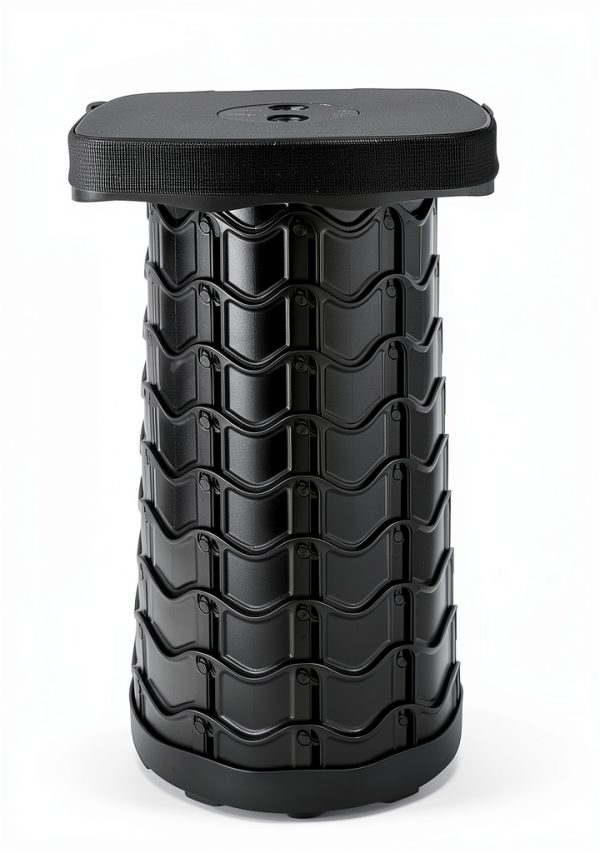 Boreeman Collapsible Camping Stool 2 Pack Black Telescopic-1