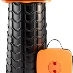 Boreeman Foldable Camping Stool Orange 1-Pack Telescoping Seat-0