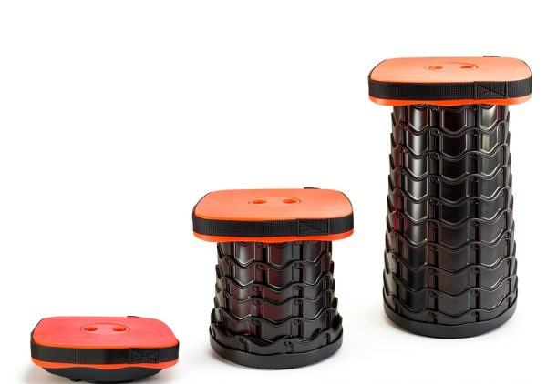 Boreeman Foldable Outdoor Camping Stool 1 Pack Red Plastic Telescoping-2