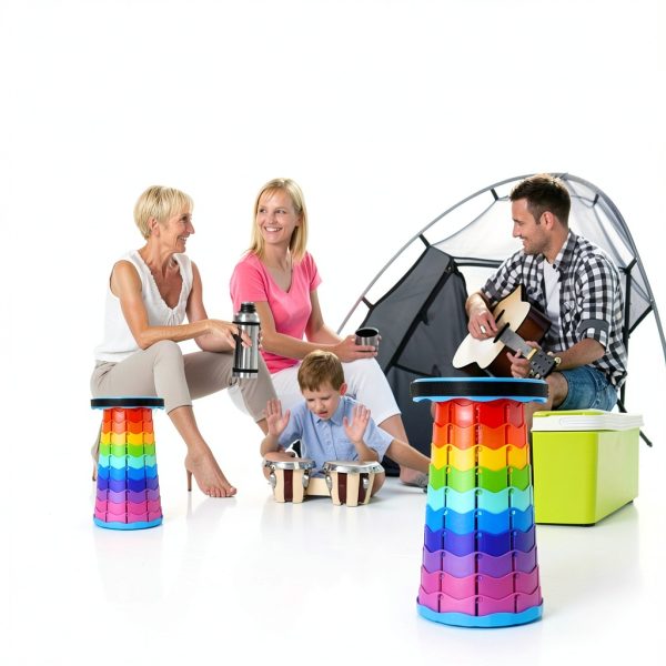 Foldable Stool Doseno Collapsible Camping Seat Rainbow 9.7x17.5-1