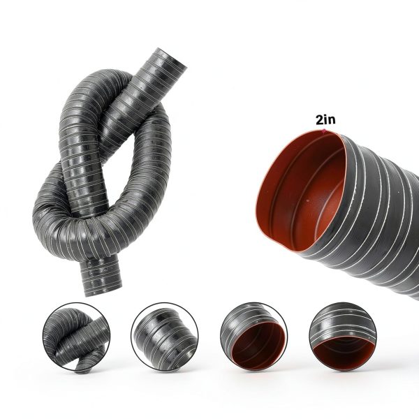 Intake Hose 2in Automotive Air Duct 1 Meter Black Double‑Layer-1