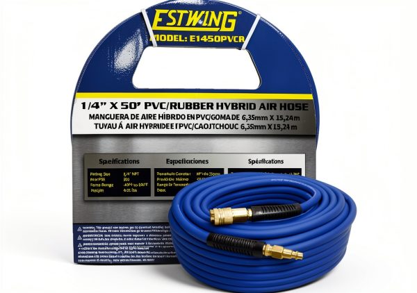 Estwing 1/4" x 50' PVC/Rubber Hybrid Air Hose with Brass NPT Fitting-0