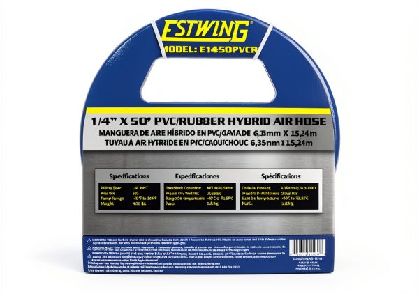 Estwing 1/4" x 50' PVC/Rubber Hybrid Air Hose with Brass NPT Fitting-5