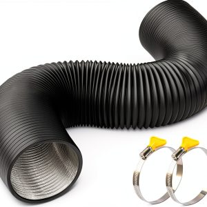 3 inch Flexible Duct Hose Steelsoft 16ft Aluminum PVC with Clamps-0