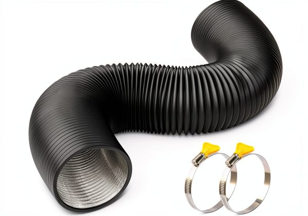 3 inch Flexible Duct Hose Steelsoft 16ft Aluminum PVC with Clamps-0